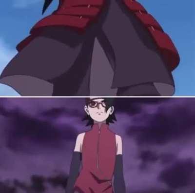 Similar names, same color scheme and energy. Uchiha Sarada &amp;amp; Marada, ladies and gentlemen 🔥