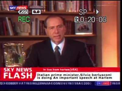 Quella volta in cui Silvio berlusconi era ad harlem(diretta di Sky news 24 Regno Unito)