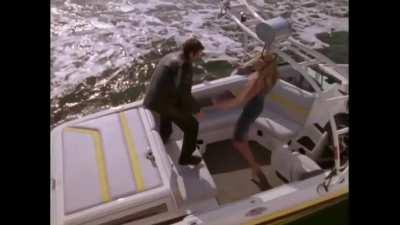 Natasha Henstridge Kicks a Man in the Balls in She Spies 1x12 (2002)