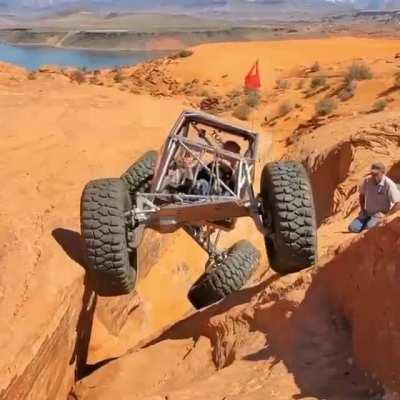 An amazing example of the capabilities of 4-wheel drive combined with great driving skills.