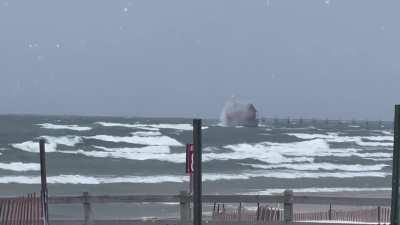 Who likes big waves? Grand Haven city beach.