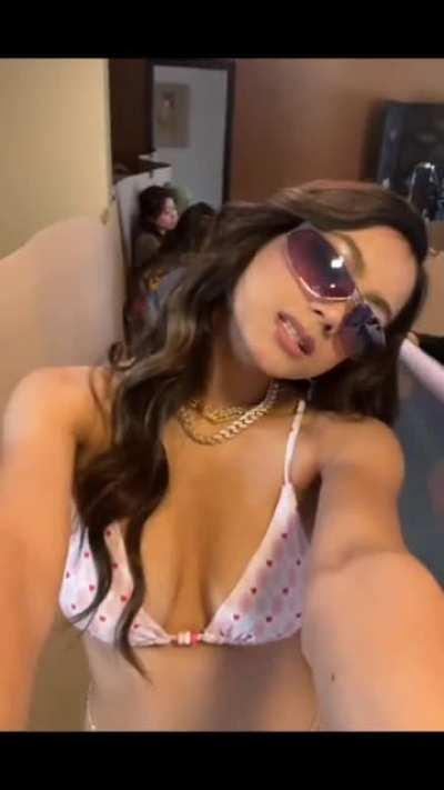 Ylona Garcia bikini top and G-string tease