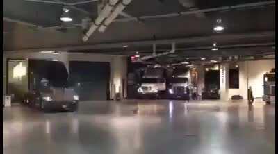 The Truck elevators and turntable underneath the Barclays Center in Brooklyn, NY