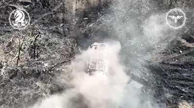 Video shows Russian BTR dropping off troops and then getting destroyed, the troops then get shredded by an M2 Bradley from extremely close range. 47th mechanized brigade.