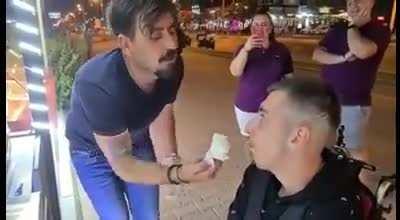 A very gentle Turkish Ice cream guy.