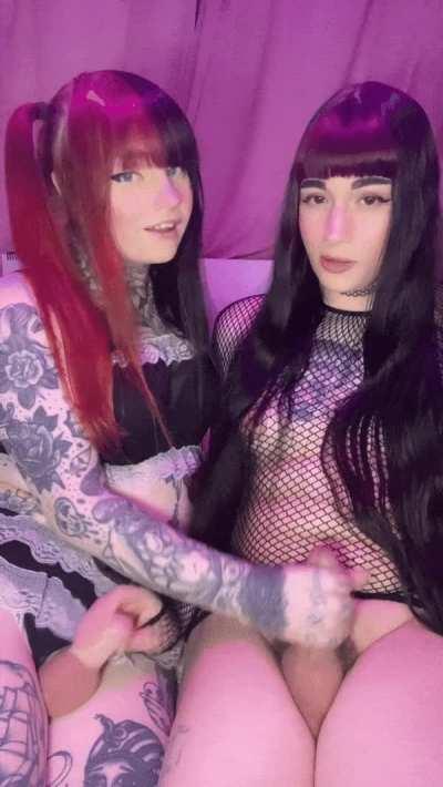 think you could handle 2 goth transgirls at once? 😉