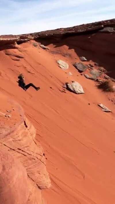 Big front flip from the dunes!