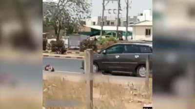 Guy Runs Across The Road, Gets Hit By Vehicle