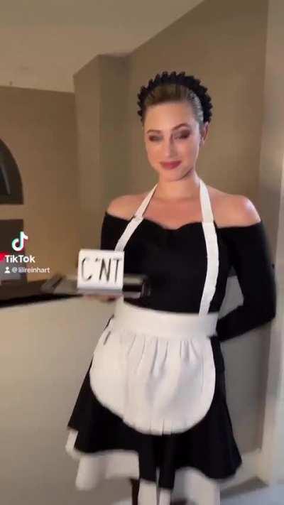 Lili Reinhart Serving &quot;Cunt&quot; in a French Maid Outfit (TikTok 27/10/23)