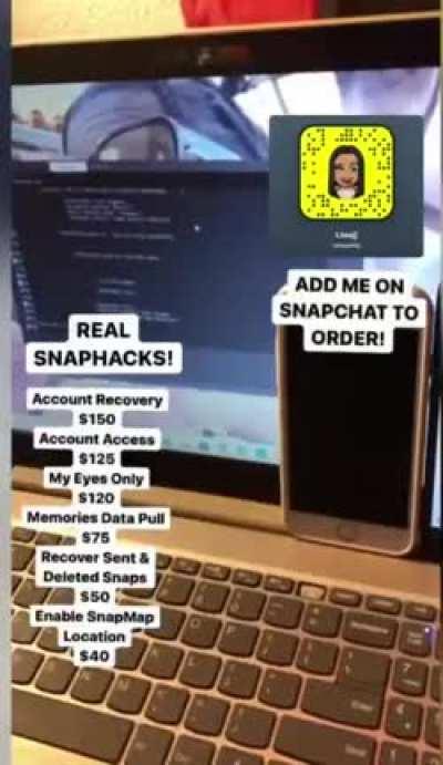 Real Snapchat, Instagram, Facebook &amp;amp; More Hacks Available! Add @naequality on Snapchat to order! Telegram Group Link In Comments Below 👇