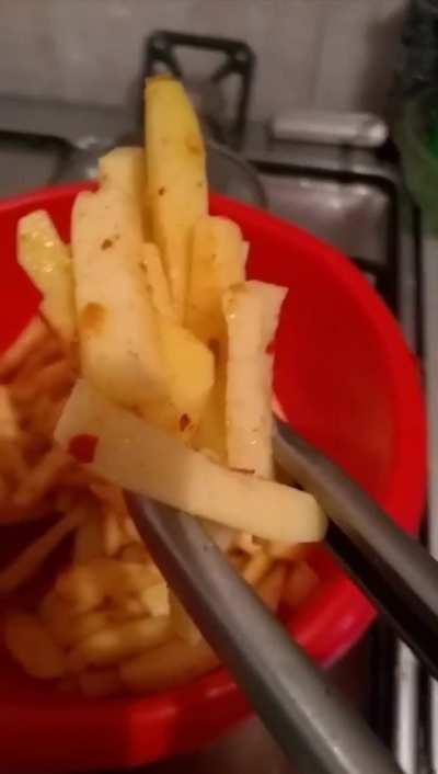 Well i just wanted cute video of making fries 