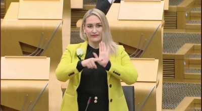 Arabic, British Sign Language, Canadian French, Doric, English, Gaelic, German, Orcadian, Punjabi, Scots, Urdu, Welsh and Zimbabwean Shona at the swearing-in ceremony at the Scottish Parliament yesterday