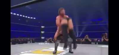 Kenny Omega gives PAC a huge Push Kick + BuckleBomb + SitOut SpineBuster at AEW All Out (2019)