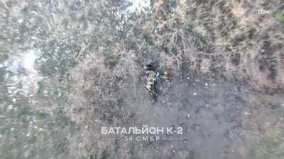 UA Pov - K-2 battalion drones hit Russian soldiers after failed assault. Around 20 wounded and dead Russian soldiers shown