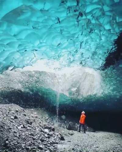 Incredible colours inside a Glacier Cave...