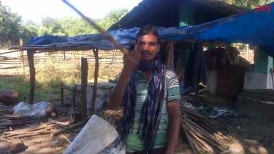 Maniram's swinging flutes! A flute maker from the Gond community in Chhattisgarh shows bamboo flutes that produce music when swung in the air.