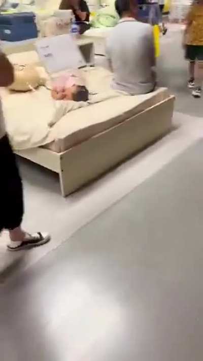 Customers lounging in IKEA in China 