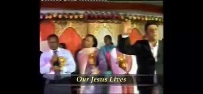 Johnny Lever chanting the holy spirit and driving away satan in a Christian ceremony about power of Jesus.