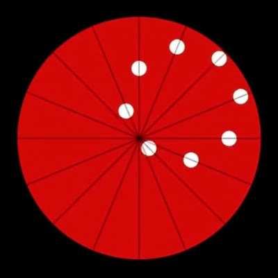 Each ball is moving in a straight line