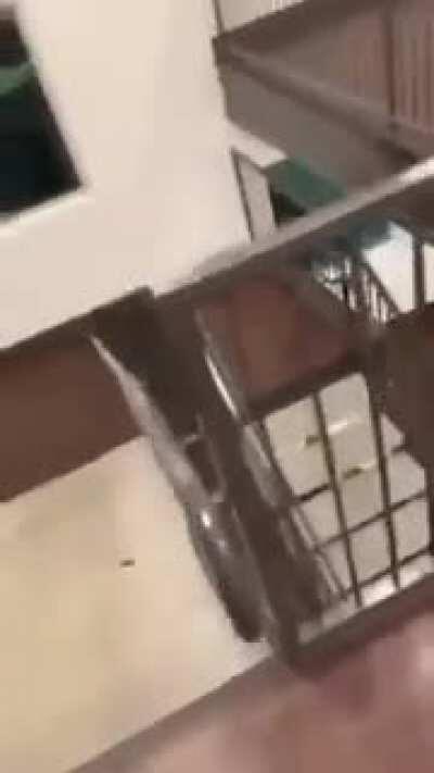 to slide down a stair handle