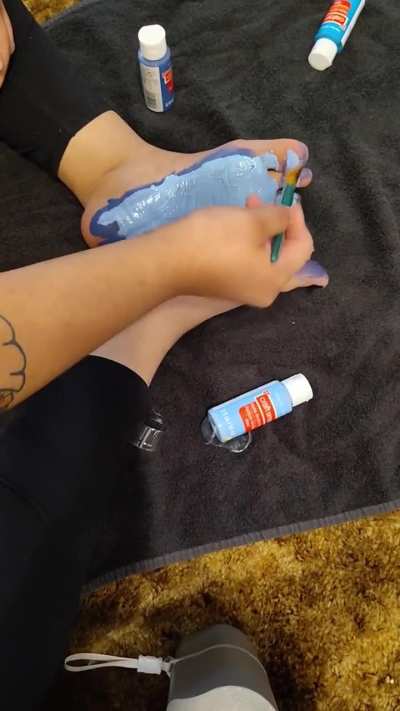 Self tickling with paintbrush fun :) (full 5 min available )