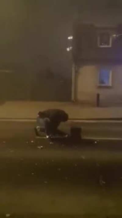 HMFT after I try to light a firework in the middle of the road.