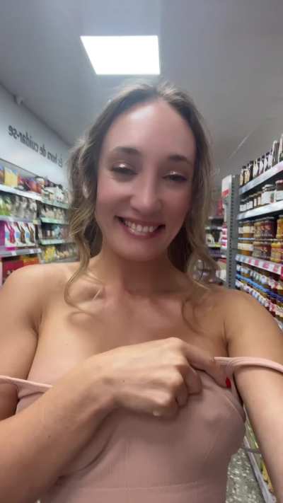 No shame proving my nipples are pierced, right in the supermarket