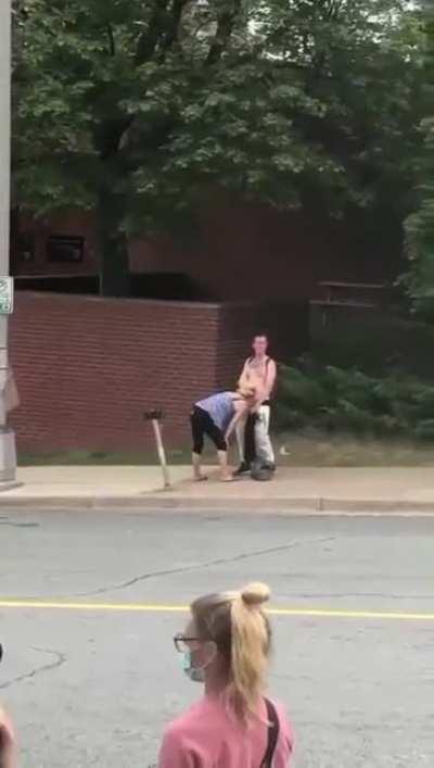 Getting head in front of the police station