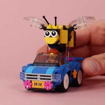 I built a bee mobile with flapping wing action.