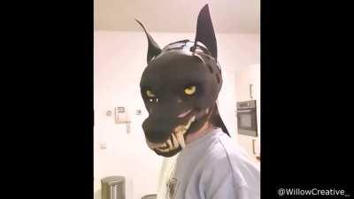 Someone made an incredibly realistic wolf mask