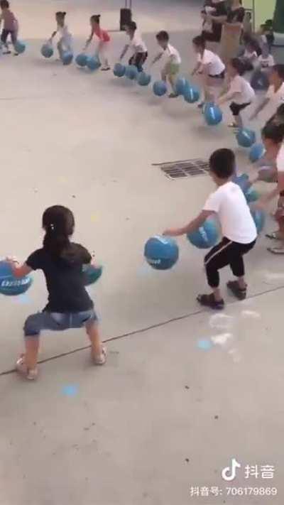 Chinese School Kindergarten game called Cooperation