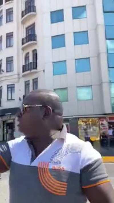 African man visiting Turkey.