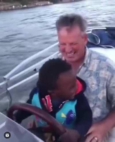 Amazing Little Kiddo Driving A Speed Boat