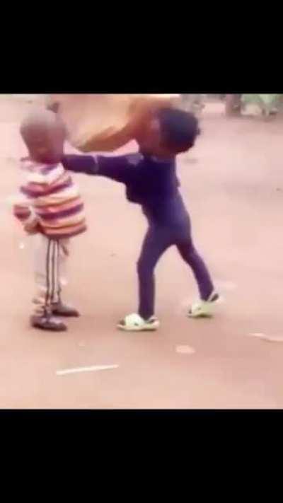 Kids gets doinked on the head with a plastic bottle, decides to teach the kid who did it a lesson.