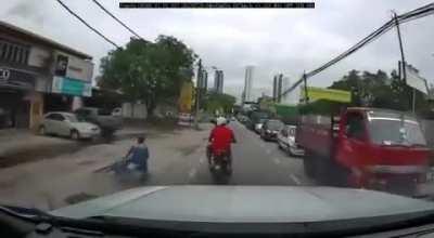 cyclist kicked off the road, literally