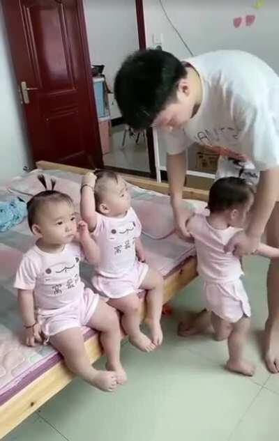 These triplets made my day. Absolutely adorable