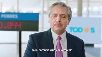 Spots that aged like milk. Alberto Fernandez hablando de los pobres de Macri con un contador atrás. Imaginemos esto con los nuevos pobres por la cuarentena.