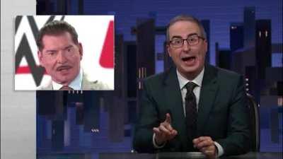 John Oliver comments on WWE being sold and Vince's mustache on his show last night