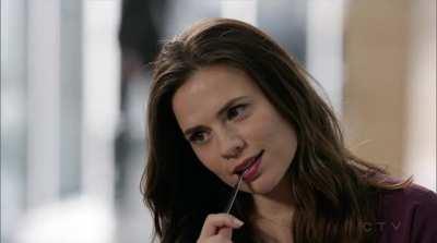 Hayley Atwell thinking about something naughty