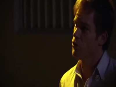 Dexter uses his jiu jitsu skills protecting a child. Justice. Even his voice changes when he becomes ´dehumanized’