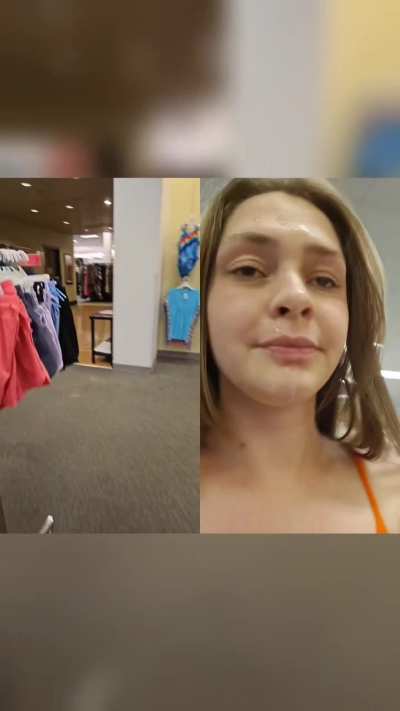 My first cumwalk in Kohls after giving head in the dressing room! (OC)