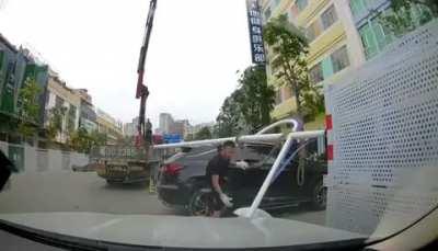 Wrecked by a Pole in China