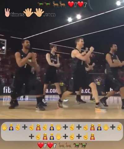 New Zealand performs Haka before Basketball with USA