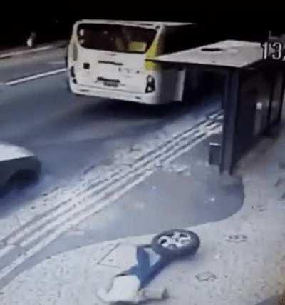 To dodge a stray tire