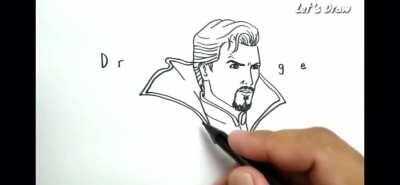 Guy draws dr. Strange from the words dr.Strange