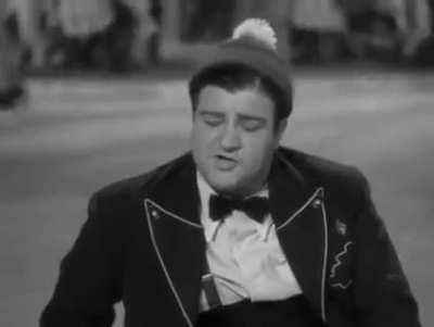 Lou Costello attempts to go ice-skating, and winds up playing 