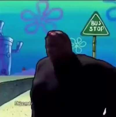 SpongeBob running away