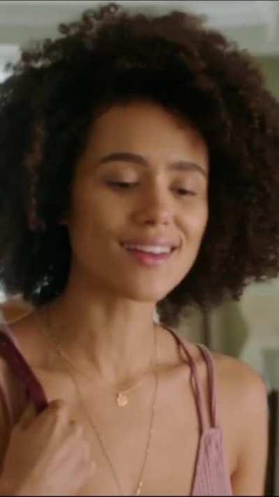 Nathalie Emmanuel sexy tank top plot in Holly Slept Over