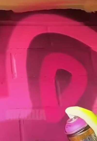 This pink neon graffiti