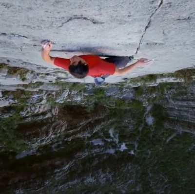 Free soloing a vertical face